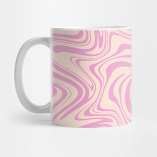 Pink and Cream White Abstract Retro Swirl Mug